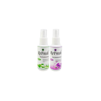 Refresh Spray Deodorant Formula без запаха и парфюм Ck1 Unisex 60 мл. - Зеленый / фиолетовый (2 бутылки / упаковка)