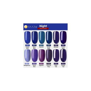 Набор из 12 бутылок гелевого лака для ногтей HAAR x Mottled Night Tone Blue Violet Grey Распространяется HAAR - Mottled 061-072