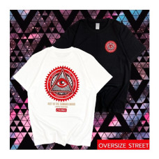 Футболка оверсайз с коротким рукавом. Трафаретный рисунок глаз 1 шт./Short sleeve oversized t-shirt. Screen-printed eye pattern 1 pc.