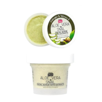 Facial Scrub with Extracts of Aloe vera ,Snail and Dollagern 100 ml., Banna/Скраб для лица с экстрактами Алоэ Вера, Улитки и Доллагерна 100 мл., Banna