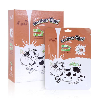 Mother Cow Milk & Snail Rejuvenating Facial Mask 38 ml., Pack 10 Pcs.,Moods/Омолаживающая маска для лица Mother Cow Milk & Snail 38 мл., упаковка 10 шт., Moods