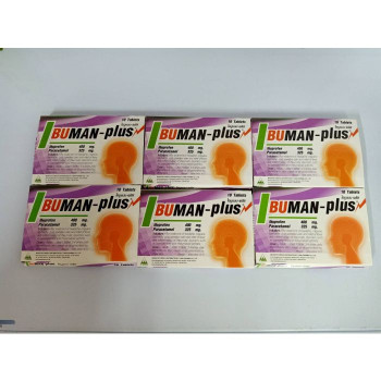 Средство от головной боли 10т Ibuman-plus (Комплект 6 шт.)/Ibuman-plus For treatment of headache 10 tablets (Set 6 Pcs.)