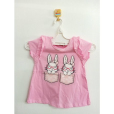 Футболка розовая для девочки с рисунком кролика 1 шт. I Am/Girls pink t-shirt with rabbit pattern 1 pc. I Am