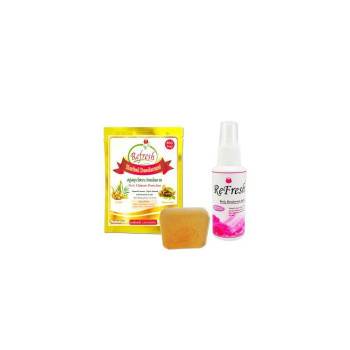 Refresh Herbal Deodorant Soap (90g.) + Refresh Deodorant Spray, KZ Flower Air (60мл.)