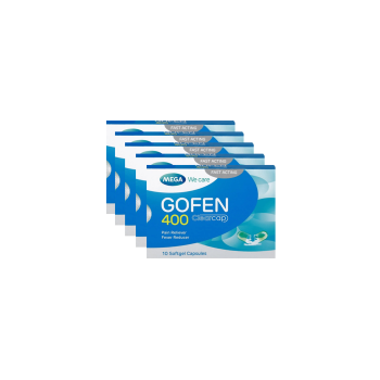 Gofen 400 , 10 мягких желатиновых капсул Mega We Care (Комплект 5 шт.)/Gofen 400 , 10 Softgel Capsule mega We Care (Set 5 Pcs.)