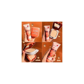 ** Аутентичный ** Готов к отправке ** Отправлено за набор 139 - Парная упаковка Authentic # Duo Peach, самая дешевая цена, BB-крем, солнцезащитный крем + пудра ❤ Девушка Хасая