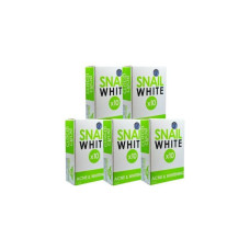 Snail White Acne & Whitening Soap x 10 Мыло с глутатионом от Dream Snail White, уменьшает угри, увеличивает белоснежность x 10, размер 70 г (5 штук)
