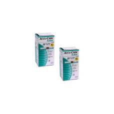 Тест-полоски AccuChek Active, тест-полоски для активной глюкозы (25 штук в коробке), 2 коробки