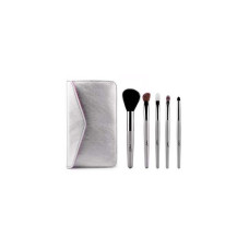 Lady Q Make up brush set 6 шт. Кисть для пудры, кисть для щек, бровь, подводка, кисть под глаза с кобурой - серебро