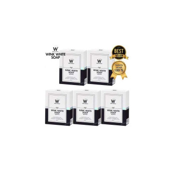 Wink White Soap, Wink White мыло с глутатионом козьего молока помогает очистить кожу, сделать ее белой и чистой, размер 80 г. (5 штук)