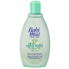 Детская пена для ванн и шампунь 2-в-1 без слез Baby/Babi Mild Ultra Mild Head & Body Baby Bath 200ml.