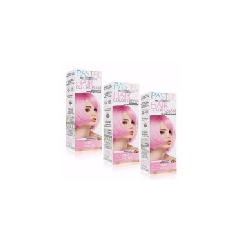 Carebeau Pastel hair color creme Набор пастельных безаммиачных красок для волос - Розовая пастельно-розовая пастель 100 мл x 3 коробки
