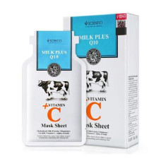 Scentio milk plus Q10 plus vitamin c mask sheet Set10 pcs., Beauty Buffet /ТКАНЕВАЯ МАСКА ДЛЯ ЛИЦА С МОЛОЧНЫМИ ПРОТЕИНАМИ, КОЭНЗИМОМ Q10 И ВИТАМИНОМ С. Набор: 10 шт.,Beauty Buffet