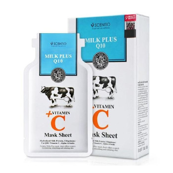 Scentio milk plus Q10 plus vitamin c mask sheet Set10 pcs., Beauty Buffet /ТКАНЕВАЯ МАСКА ДЛЯ ЛИЦА С МОЛОЧНЫМИ ПРОТЕИНАМИ, КОЭНЗИМОМ Q10 И ВИТАМИНОМ С. Набор: 10 шт.,Beauty Buffet