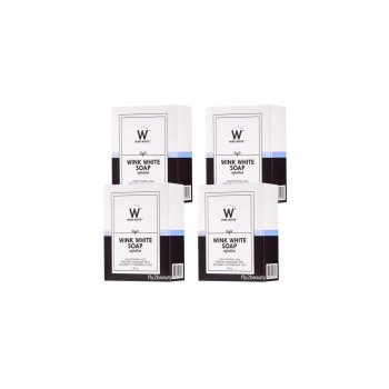 Wink white Soap Новая формула белого мыла Wink, сияющая кожа, чем раньше. С белой клубникой И витамины из фруктов, гладкая кожица, нежно-белый, аура на ощупь (размер 80 г х 4 шт.)