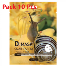 Snail Essence Facial Sheet Mask 10 Pcs., D-Mask / Тканевая маска для лица Snail Essence 10 шт., D-маска