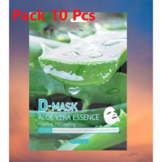 Aloe Vera Essence Facial Sheet Mask 10 Pcs., D-Mask /Тканевая маска для лица с алоэ вера, 10 шт.D-маска