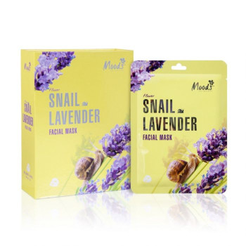Skin Care Flower Snail Lavender Facial Mask 38ml., Pack 10 Pcs ., Moods /Уход за кожей Маска для лица Цветочная улитка с лавандой 38мл., упаковка 10 шт., Moods