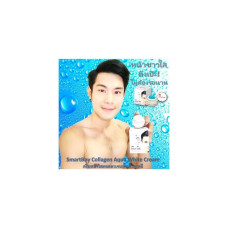 Крем для лица, коллаген, корейская минеральная вода, SmartBoy CollagenAqua White Cream 10 г. Бальзам для губ без коллагена, аромат черники стоимостью 199 бат.