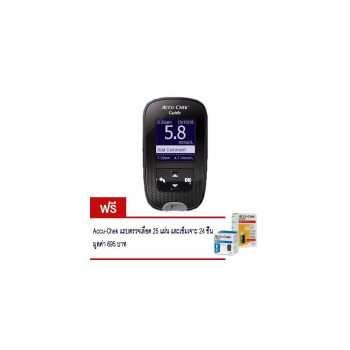 Беспроводной глюкометр Accu-Chek Guide, 25 бесплатных тест-полосок и 24 иглы для забора крови (1 комплект).