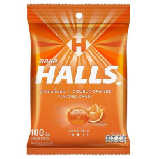 Halls Double Orange Flavored Candy 100 Tablets/Конфеты Double со вкусом апельсина, 100 таблеток Halls