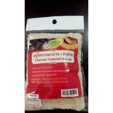 CHARCOAL+TAMARIND SOAP SPA 85 g. Pakdee/НАТУРАЛЬНОЕ МЫЛО В ЛЮФЕ С БАМБУКОВЫМ УГЛЁМ И ТАМАРИНДОМ 85 ГР. Pakdee