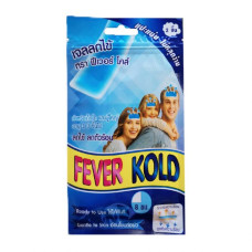 Пластырь жаропонижающего геля Fever Kold для детей  и взрослых, 1 упаковка/Fever Kold antipyretic gel sheet for older children and adults 1 sachet 