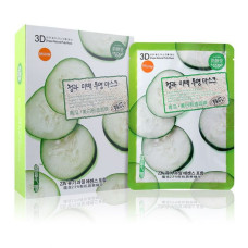 3D Natural Cucumber Facial Mask 38 ml.,Set 10 Pcs., Belov East-Skin /Тканевая маска для лица с экстрактом огурца 38 мл.Сеть 10 шт., Belov East-Skin