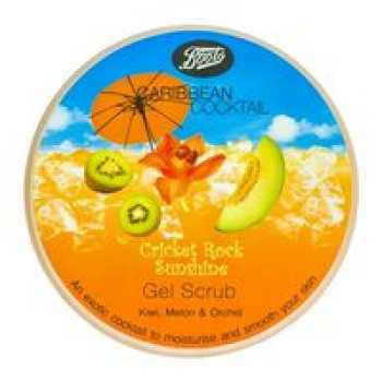 Гель-скраб для тела Cricket Rock Sunshine серии Caribbean Cocktail с киви, орхидеей и дыней от Boots 200 мл / Boots Caribbean Cocktail Cricket Rock Sunshine Gel Scrub 200 ml