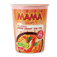 Лапша быстрого приготовления со вкусом сливочно-креветочного супа Том Ям от MAMA в стаканчике 42 гр / MAMA Noodles Cup Shrimp Creamy Tom Yum Flavor 42 gr