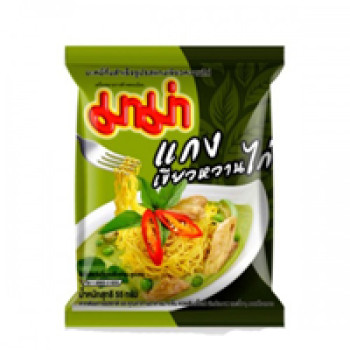 Лапша быстрого приготовления со вкусом курицы и зеленого карри 55 грамм /MАМА Noodles Chiсken Green Curry Flavor 55 gr