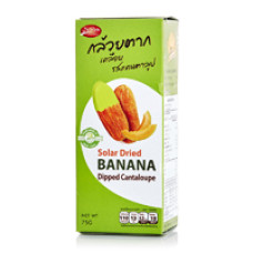 Ломтики вяленого банана в дынной глазури 75 гр / Solar Dried Banana dipped cantaloupe 75g