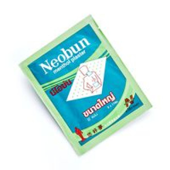 Обезболивающий ментоловый тайский пластырь Необун 8x11 см / Neobun menthol plaster 1 ps