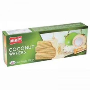 Вафли с кокосовым вкусом от Bissin 100 гр / Bissin Premium Wafers Coconut Flavored 100g