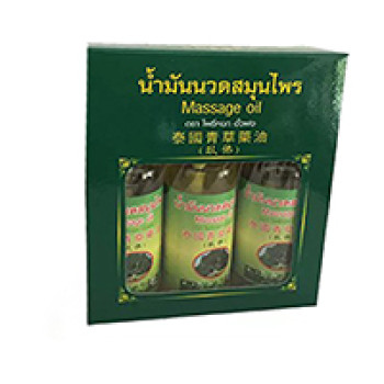 Лечебное массажное масло с травами набор из 3 флаконов по 50 мл / Thai Herbal Green Oil Pho Set 3pcs 50ml