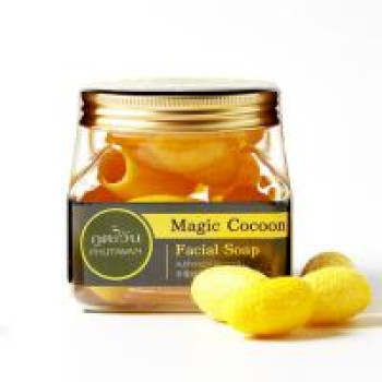 Коконы тутового шелкопряда скраб-мыло для лица Phutawan / Magic Cocoon Facial Soap