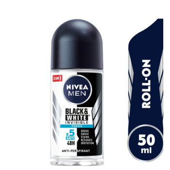 Шариковый дезодорант Men Black and White Invisible Roll-On для мужчин 50 мл. / Nivea Men /Black and White Invisible Roll-On Deodorant for Men 50 ml./Nivea